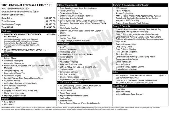 $28935 : Chevrolet Traverse 2023 LT C image 2