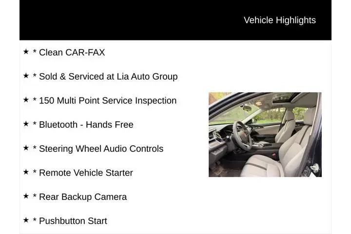 $15500 : Honda Civic 2018 EX 4dr Seda image 2