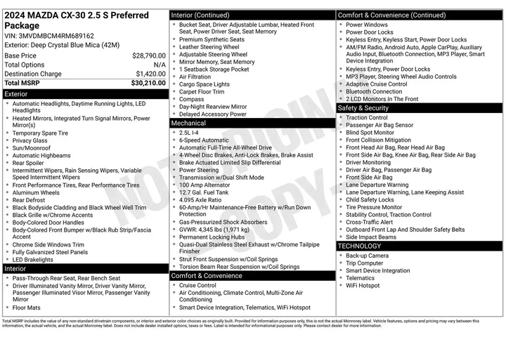 $28991 : Mazda CX-30 2024 AWD 2.5 S C image 5