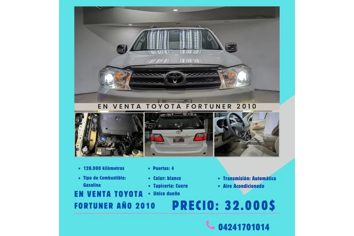 $32000 : Venta Toyota fortuner 2010 image 1