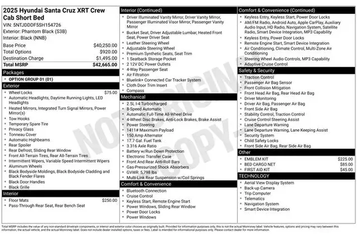 $34990 : Hyundai SANTA CRUZ 2025 AWD image 4