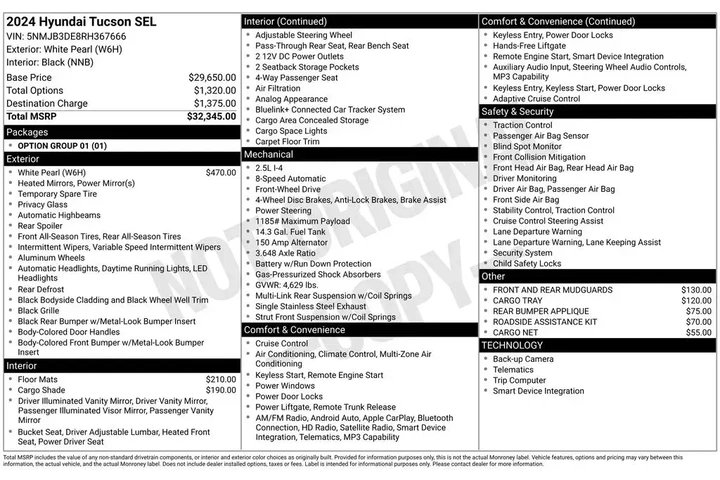 $23649 : Hyundai TUCSON 2024 SEL Flee image 7