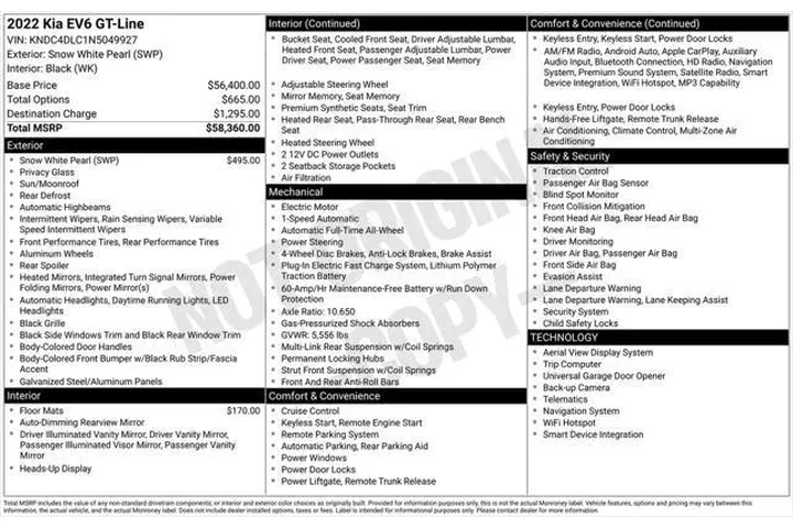 $23495 : Kia EV6 2022 AWD GT-Line 4dr image 3