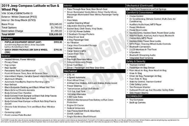 $16510 : Jeep Compass 2019 Latitude 4 image 6