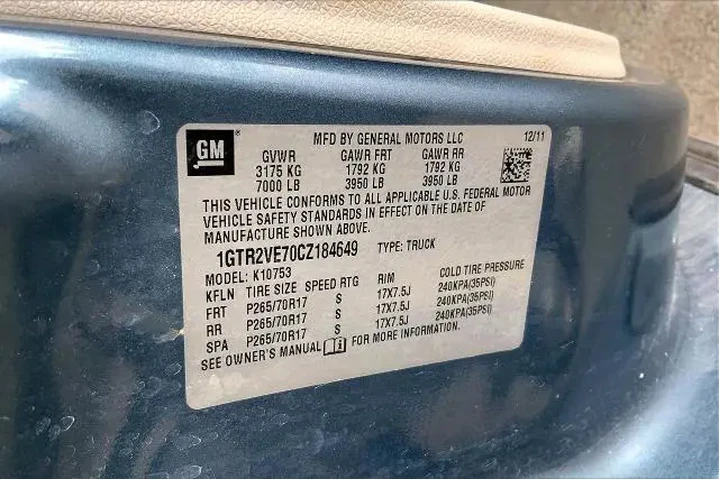 $11611 : GMC Sierra 1500 2012 4x4 SLE image 8