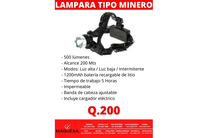 $200 : Lampara tipo minero image 1