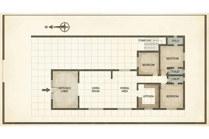 West Facing House Vastu Plan: image 1