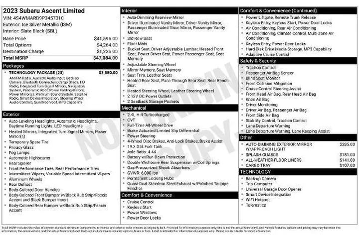 $32959 : Subaru Ascent 2023 AWD Limit image 2