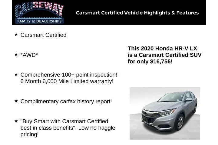 $16756 : Honda HR-V 2020 AWD LX 4dr C image 2