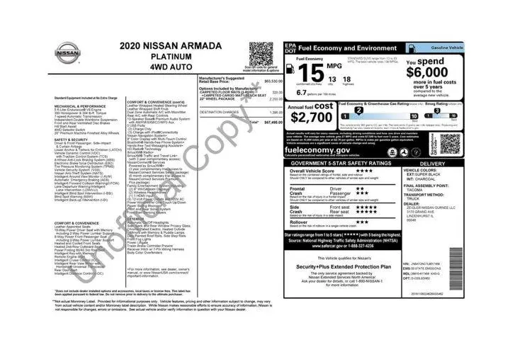 $25995 : Nissan Armada 2020 4x4 Plati image 2