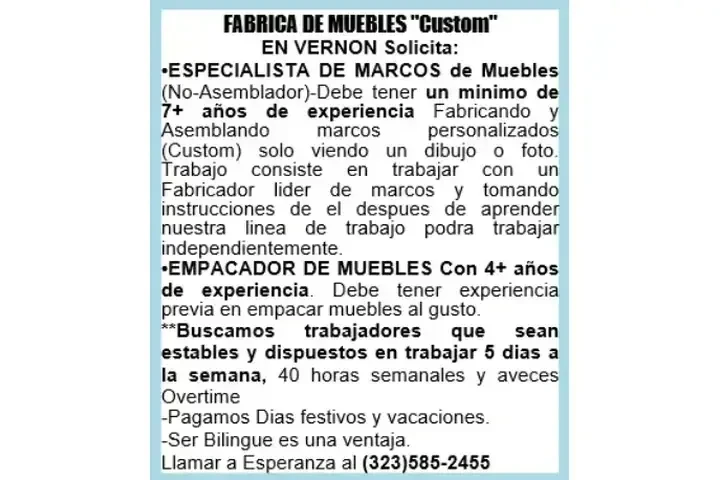 FABRICA DE MUEBLES "Custom" image 1