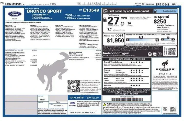 $32200 : Ford Bronco Sport 2025 AWD O image 2