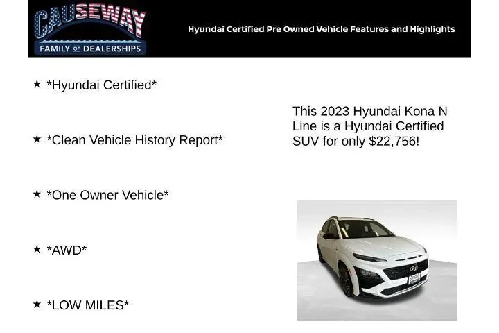 $22756 : Hyundai KONA 2023 AWD N Line image 2