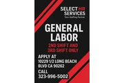 General Labor 2nd & 3rd Shift!