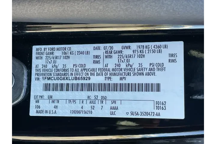 $12382 : Ford Escape 2020 SE 4dr SUV image 6