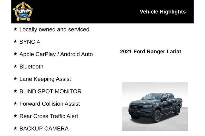 $32463 : Ford Ranger 2021 4x4 Lariat image 2