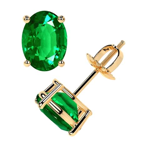 $18404 : Purchase gold emerald earrings image 1