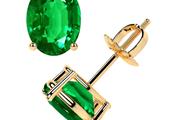 Purchase gold emerald earrings en New York