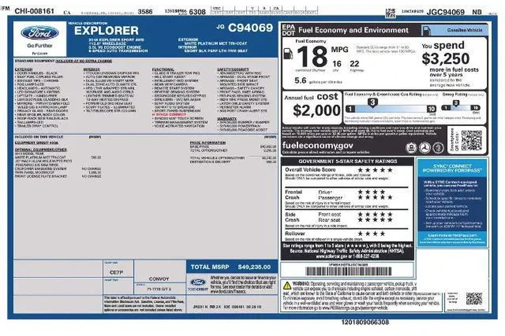 $22431 : Ford Explorer 2018 AWD Sport image 3