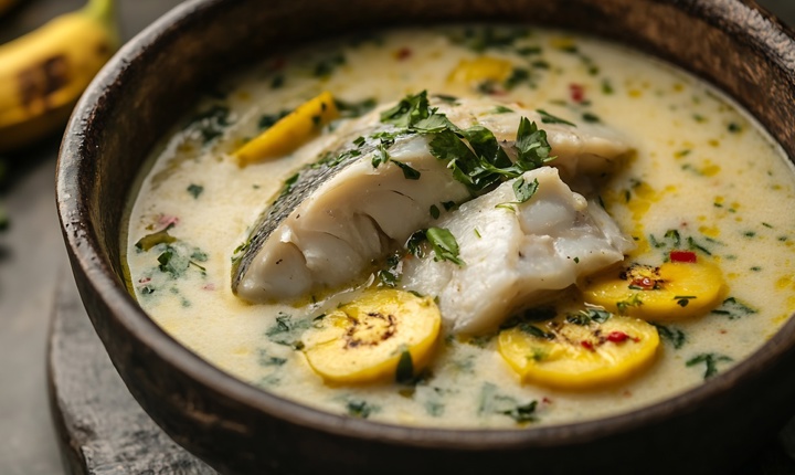 Caldo de pescado estilo caribeño