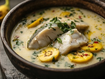 Caldo de pescado estilo caribeño