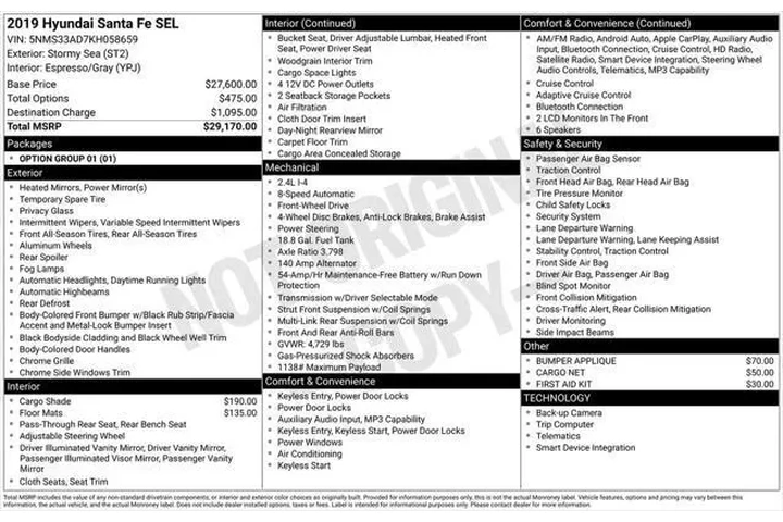 $17997 : Hyundai SANTA FE 2019 SEL 2. image 6