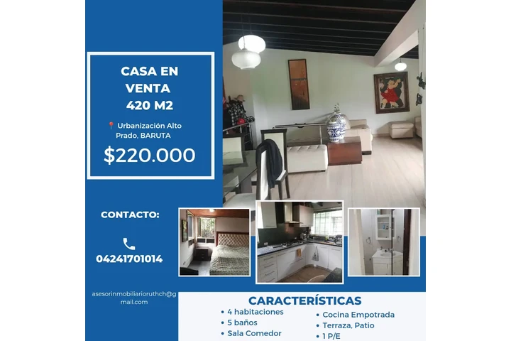 $220000 : venta casa, 420 m2, Alto Prado image 1