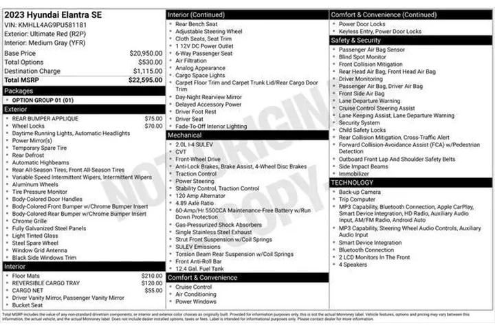 $19273 : Hyundai ELANTRA 2023 SE 4dr image 5
