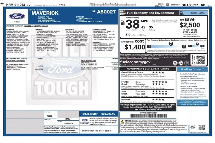 $31716 : Ford Maverick 2025 XLT 4dr S image 3