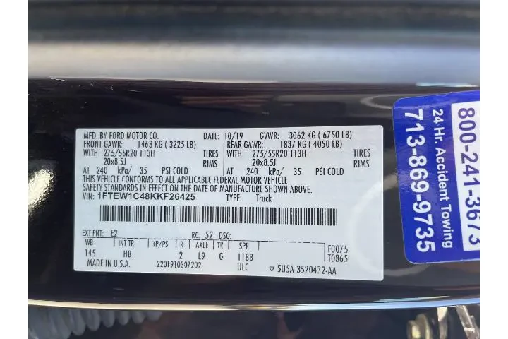 $19988 : Ford F-150 2019 4x2 Lariat 4 image 5