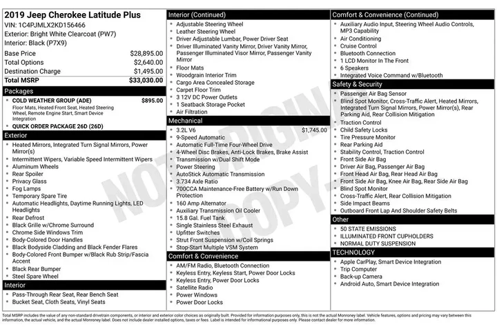 $12521 : Jeep Cherokee 2019 4x4 Latit image 4