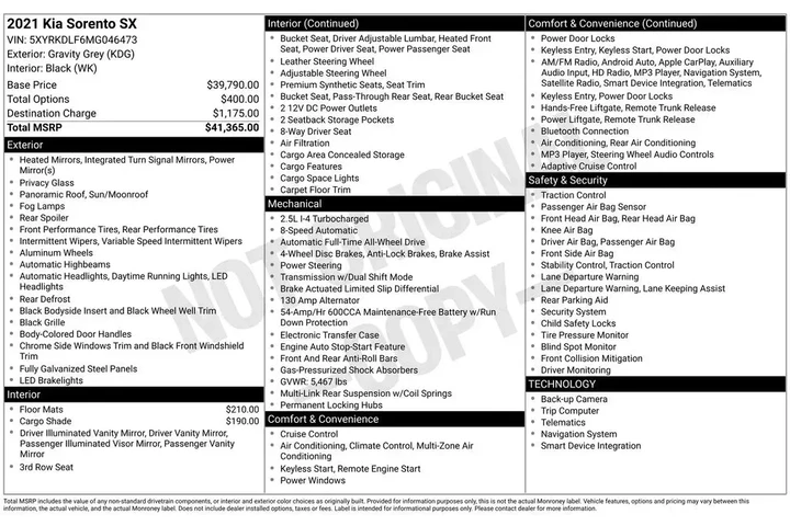 $24761 : Kia Sorento 2021 AWD SX 4dr image 7