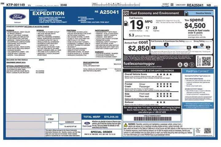 $38995 : Ford Expedition 2024 4x2 Lim image 7