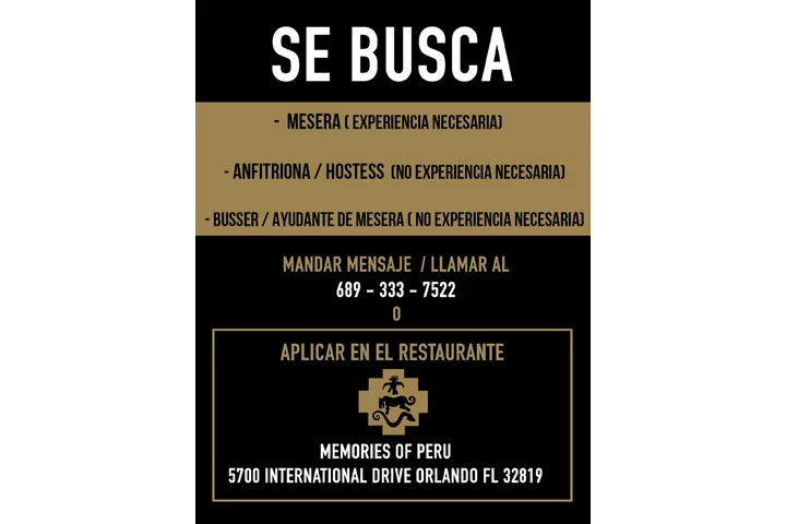 Se Busca Meseros - Orlando image 1