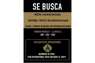 Se Busca Meseros - Orlando en Orlando