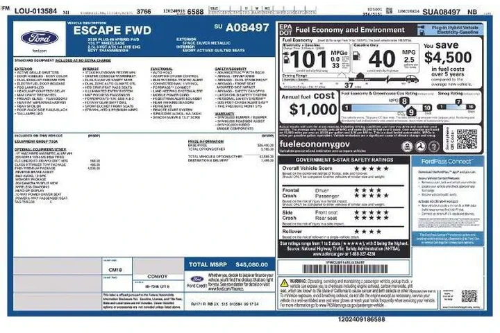 $31500 : Ford Escape Plug-In Hybrid 2 image 7