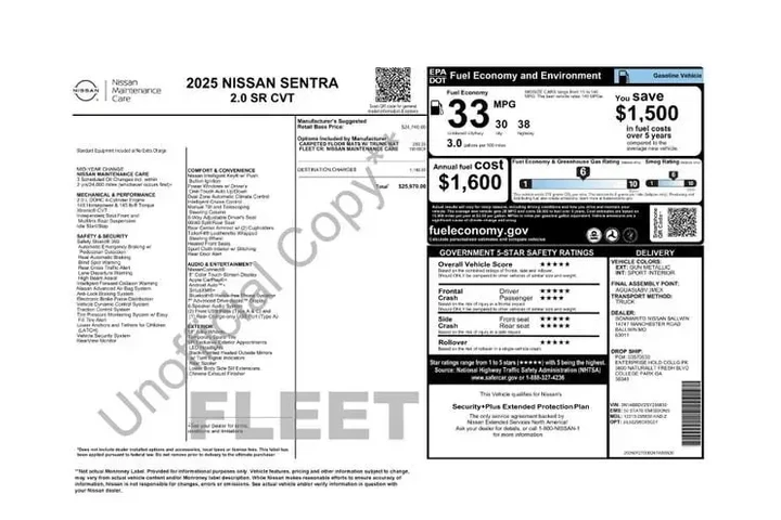 $22995 : Nissan Sentra 2025 SR 4dr Se image 2