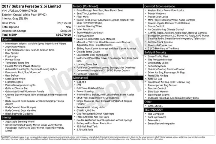 $16990 : Subaru Forester 2017 AWD 2.5 image 2
