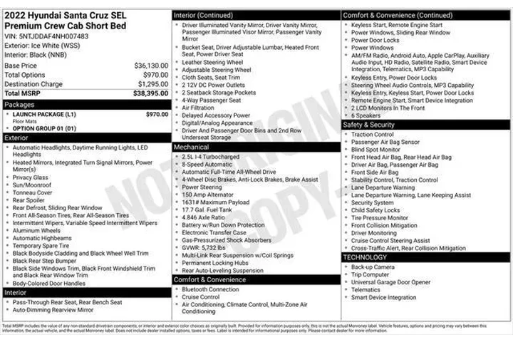 $24231 : Hyundai SANTA CRUZ 2022 AWD image 5