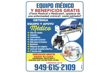 ¡GRATIS! Equipo Médico en Orange County