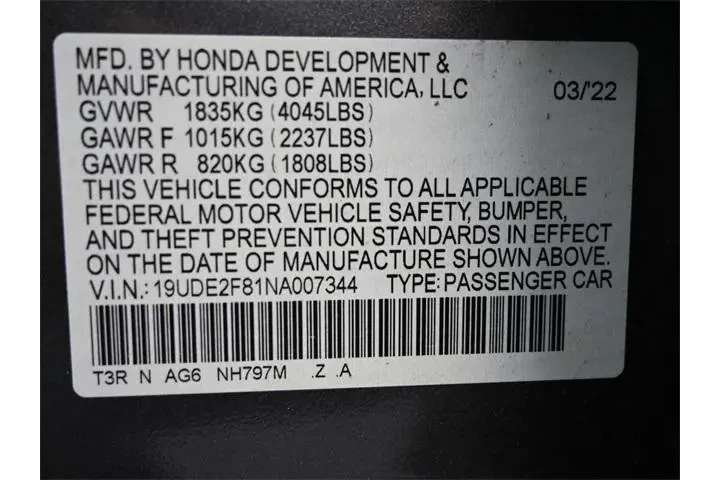 $21780 : Acura ILX 2022 4dr Sedan w/P image 4