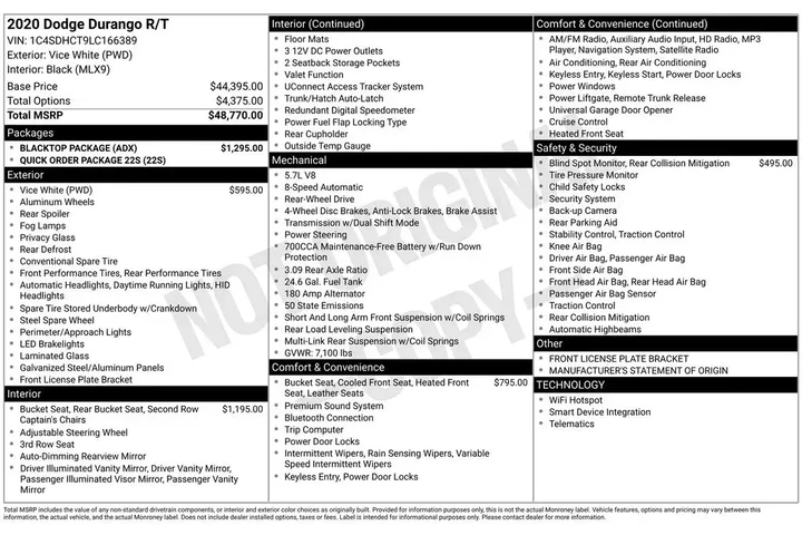 $28750 : Dodge Durango 2020 R/T 4dr S image 3