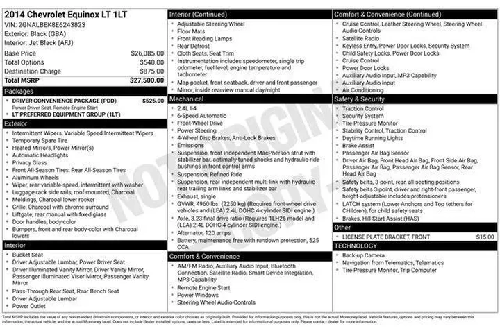 $11519 : Chevrolet Equinox 2014 LT 4d image 9