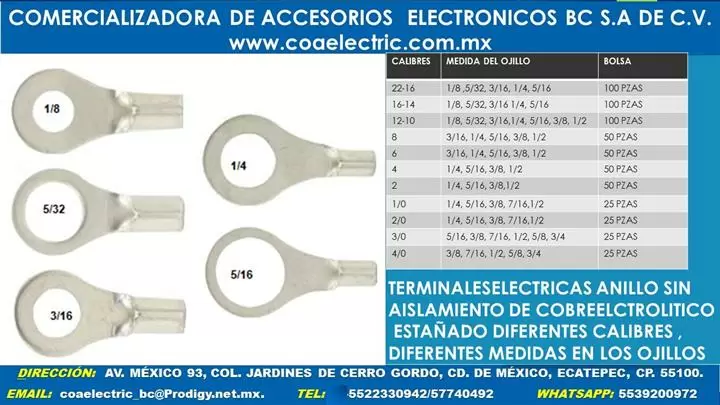 TERMINALES OJO SIN AISLAR image 1