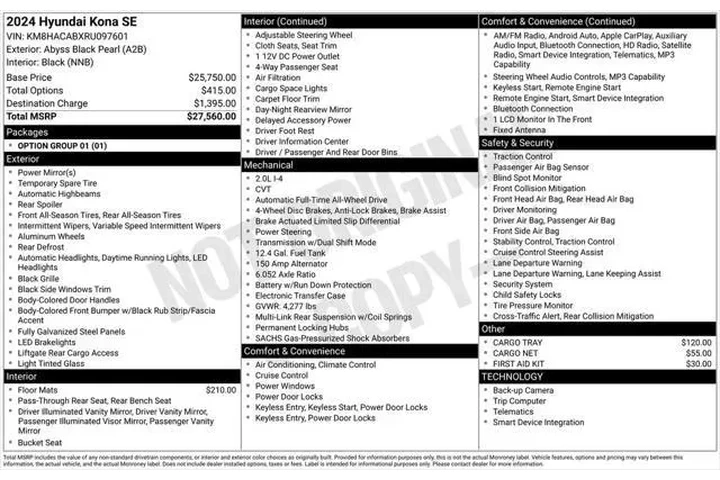 $22995 : Hyundai KONA 2024 AWD SE 4dr image 3