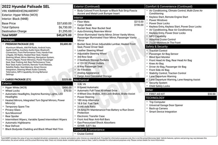 $27900 : Hyundai PALISADE 2022 AWD SE image 4