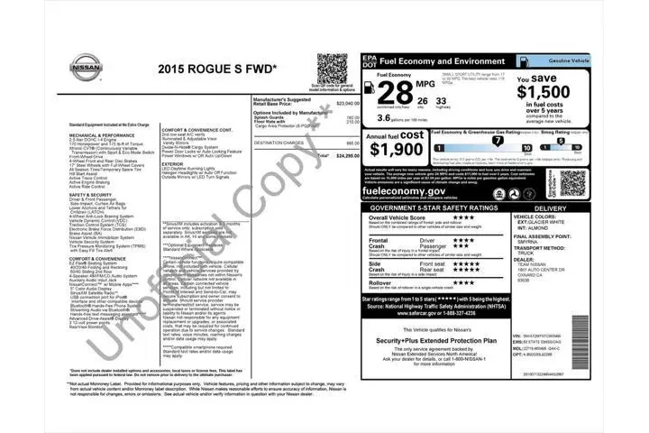 $9887 : Nissan Rogue 2015 S 4dr Cros image 3