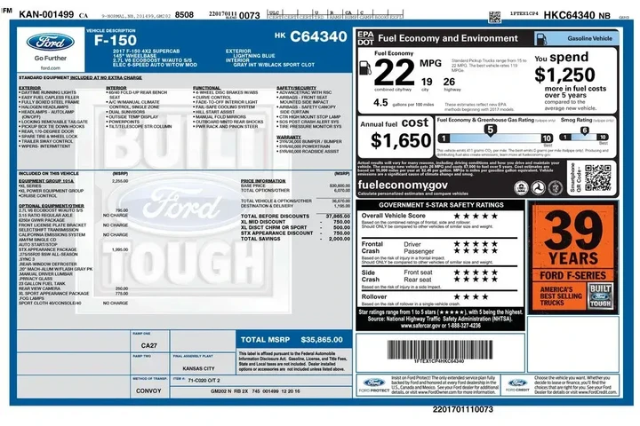 $13604 : Ford F-150 2017 4x2 Lariat 4 image 2