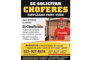 Se solicitan choferes en Los Angeles