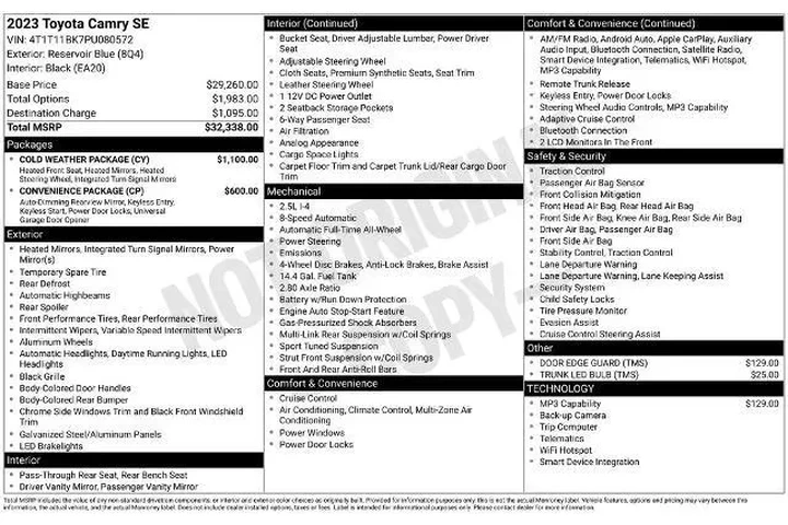 $27298 : Toyota Camry 2023 AWD SE 4dr image 2